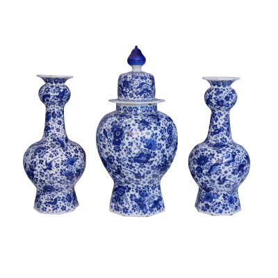 18th Century Dutch Delft Three Piece Garniture