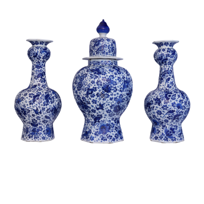 18th Century Dutch Delft Three Piece Garniture