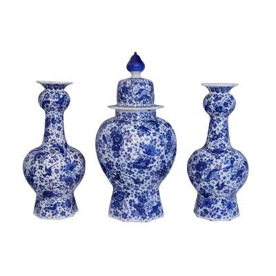 18th Century Dutch Delft Three Piece Garniture
