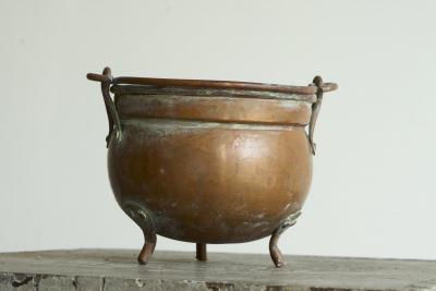18th Century Eared Pot in Patinated Copper
