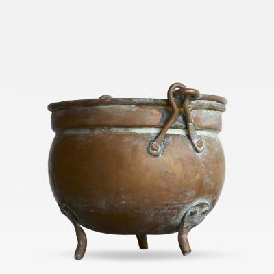 18th Century Eared Pot in Patinated Copper
