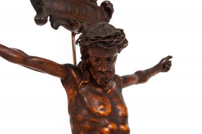 18th Century Finely Carved Boxwood Corpus Christi on Stand