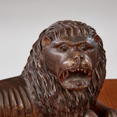 18th Century Folk Carved Lion