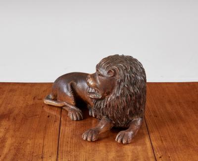 18th Century Folk Carved Lion