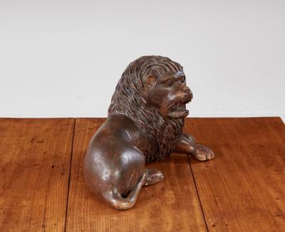 18th Century Folk Carved Lion