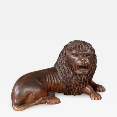 18th Century Folk Carved Lion