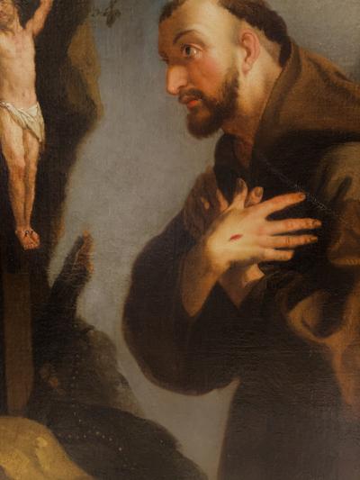 18th Century Framed Oil Painting of St Francis