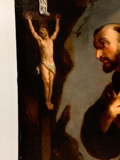 18th Century Framed Oil Painting of St Francis