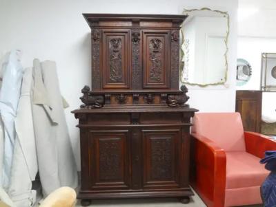 18th Century French Baroque Cabinet Or Deux Corp