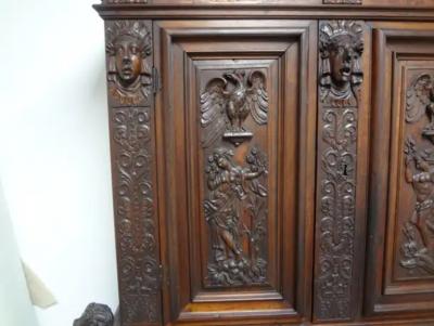 18th Century French Baroque Cabinet Or Deux Corp