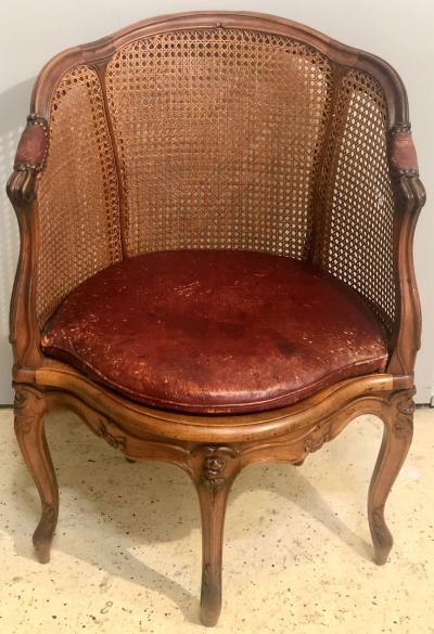 18th Century French Caned Berg re de Bureau