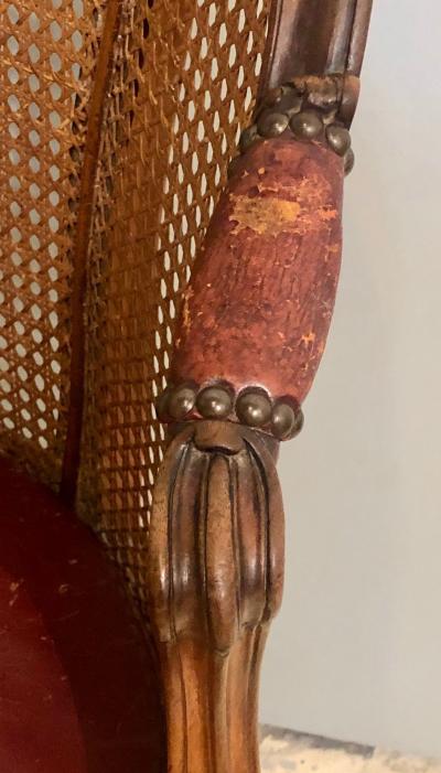 18th Century French Caned Berg re de Bureau