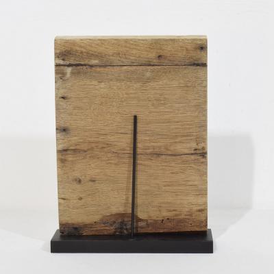 18th Century French Carved Oak Panel Depicting An Angel On An Acanthus Curl