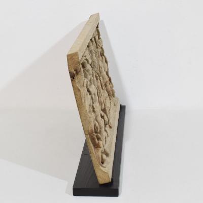 18th Century French Carved Oak Panel Depicting Two Angels And An Eagle