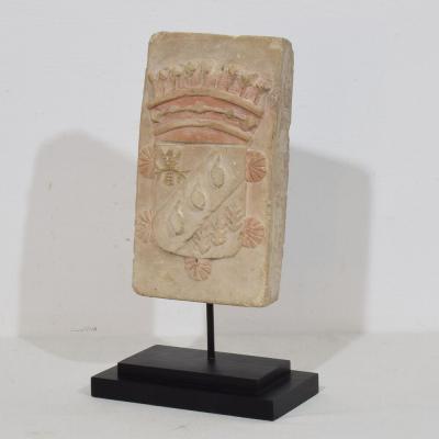 18th Century French Carved Stone Coat of Arms