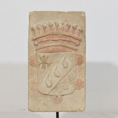 18th Century French Carved Stone Coat of Arms