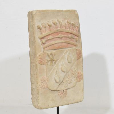 18th Century French Carved Stone Coat of Arms
