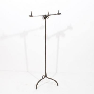 18th Century French Hand Forged Iron Candleholder