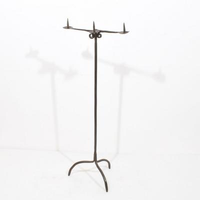 18th Century French Hand Forged Iron Candleholder