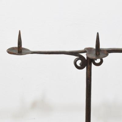 18th Century French Hand Forged Iron Candleholder