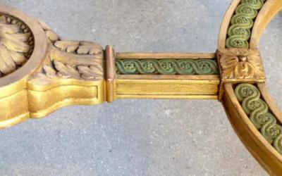 18th Century French Louis XVI Giltwood Console Table with Inset Onyx Top