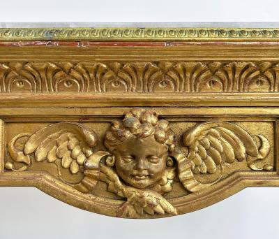 18th Century French Louis XVI Giltwood Console Table with Inset Onyx Top