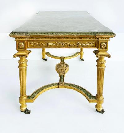 18th Century French Louis XVI Giltwood Console Table with Inset Onyx Top
