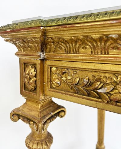 18th Century French Louis XVI Giltwood Console Table with Inset Onyx Top