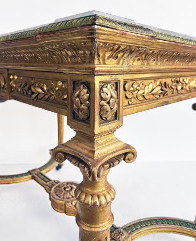 18th Century French Louis XVI Giltwood Console Table with Inset Onyx Top