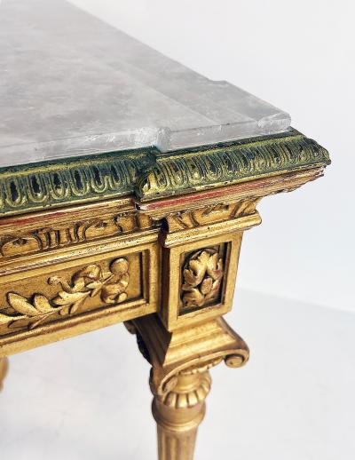 18th Century French Louis XVI Giltwood Console Table with Inset Onyx Top