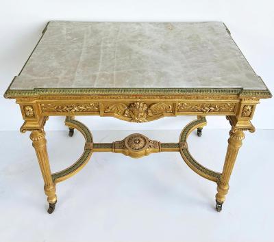 18th Century French Louis XVI Giltwood Console Table with Inset Onyx Top