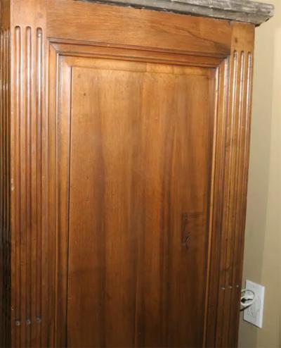 18th Century French Louis XVI Marble Top and Walnut Cabinet