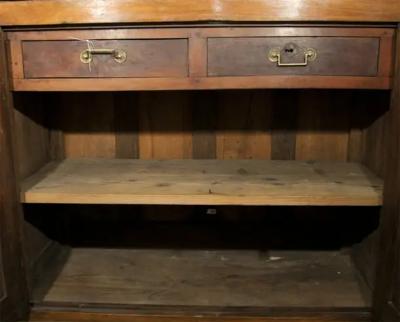 18th Century French Louis XVI Marble Top and Walnut Cabinet