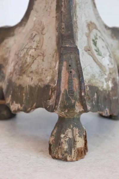 18th Century French Louis XVI Painted and Giltwood Altar Candlestick Lamp