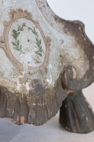 18th Century French Louis XVI Painted and Giltwood Altar Candlestick Lamp