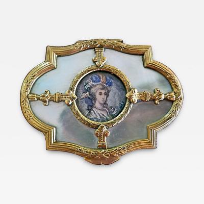18th Century French Louis XVI Ring Box with Miniature Portrait of Lady