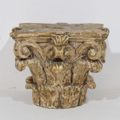 18th Century French Neoclassical Carved Wooden Capital