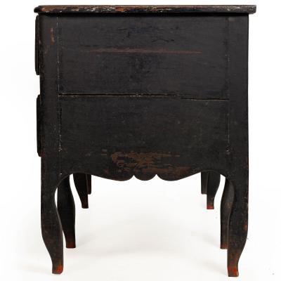18th Century French Provincial Black Painted Mazarin Pedestal Desk
