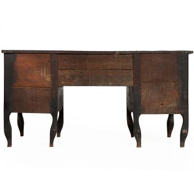 18th Century French Provincial Black Painted Mazarin Pedestal Desk
