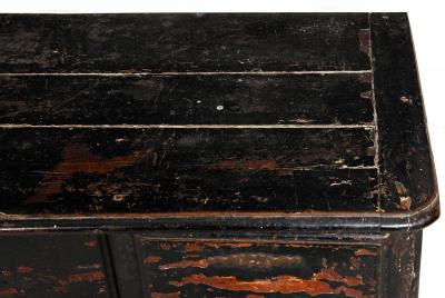 18th Century French Provincial Black Painted Mazarin Pedestal Desk