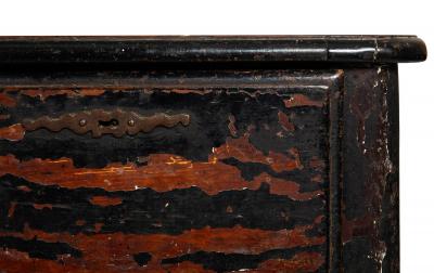 18th Century French Provincial Black Painted Mazarin Pedestal Desk