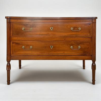 18th Century French Walnut Two Drawer Commode