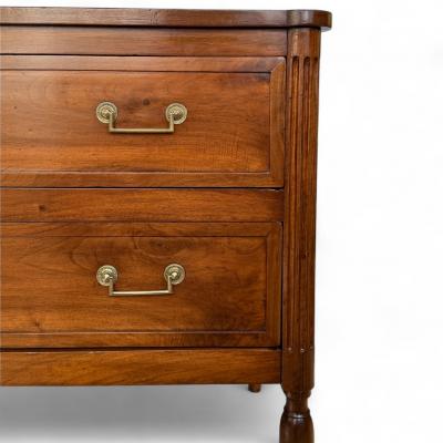 18th Century French Walnut Two Drawer Commode
