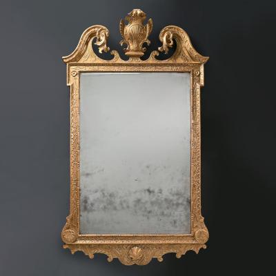 18th Century George II Period Carved Gesso and Giltwood Mirror