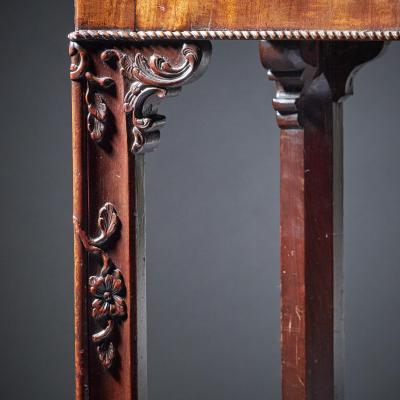 18th Century George III Carved Mahogany Serpentine Concertina Action Card Table
