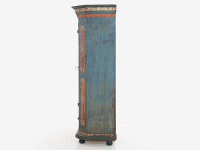 18th Century German Bavarian Blue Painted Antique Kas Armoire Cabinet