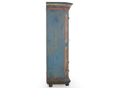 18th Century German Bavarian Blue Painted Antique Kas Armoire Cabinet