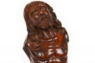 18th Century German Carved Boxwood Corpus Christi Statue Sculpture