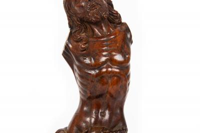 18th Century German Carved Boxwood Corpus Christi Statue Sculpture