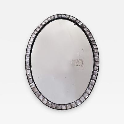 18th Century Irish Clear Cut Glass Oval Mirror